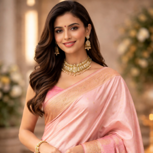 pink saree
