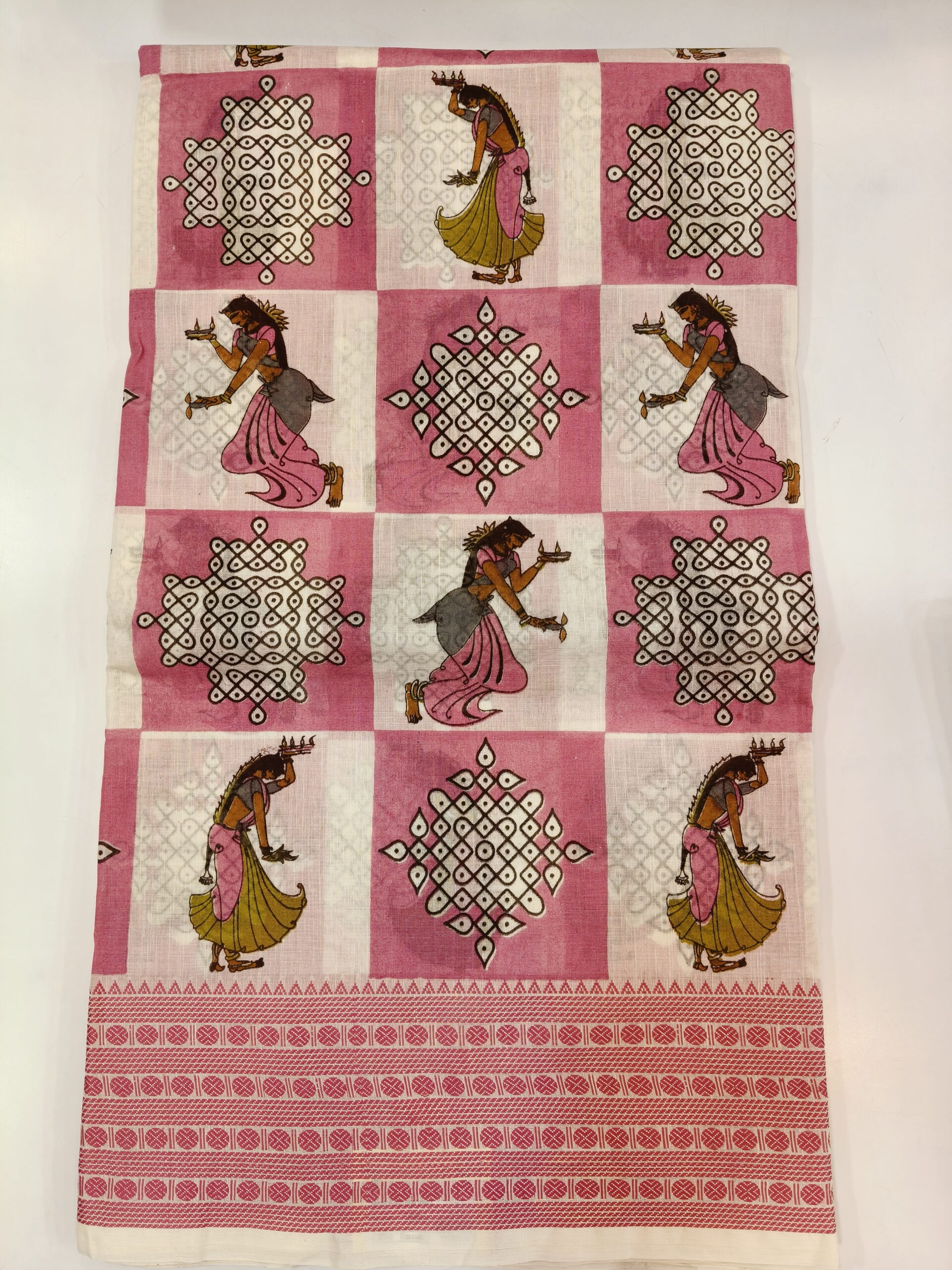 Pure Cotton Muggu Print Saree